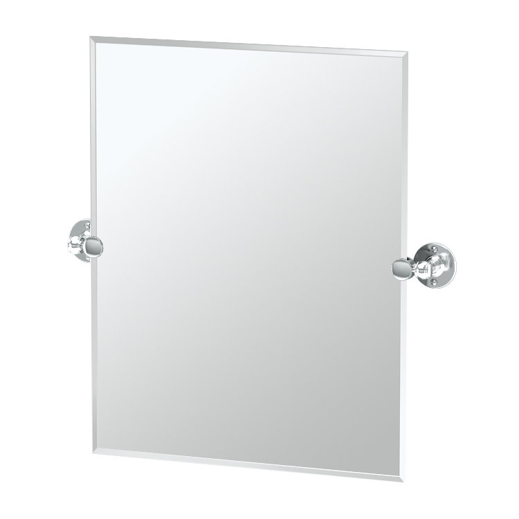 Gatco Café 24\" Frameless Rectangle Bathroom Vanity Mirror Pivoting